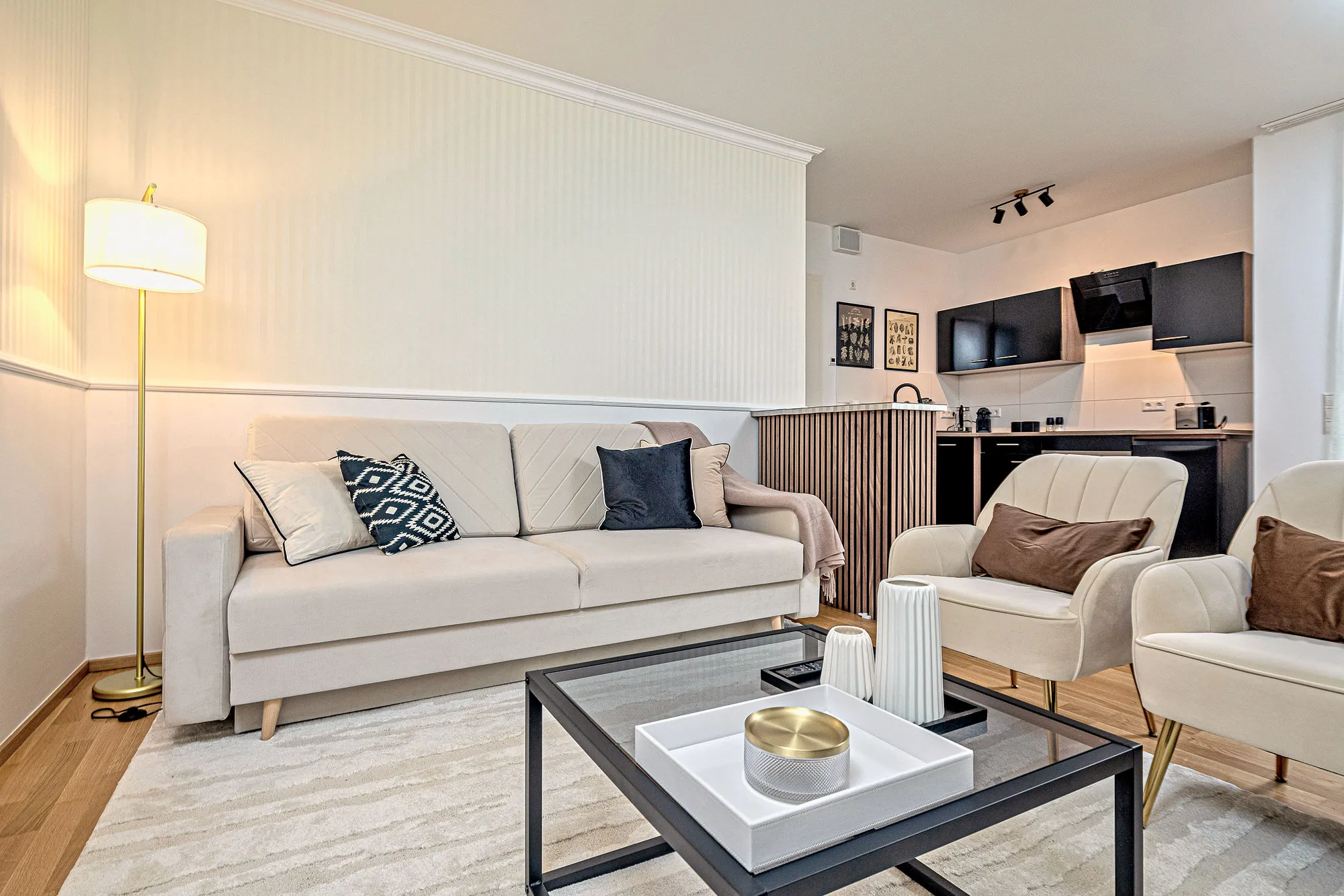 Wohnbereich im Boutique-Apartment Beletage in Dresden
