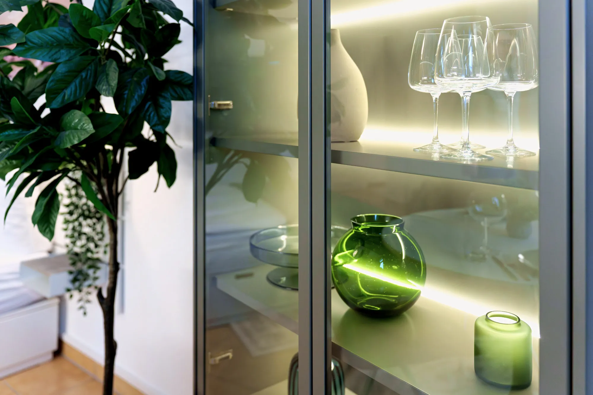 Wohnbereich im Boutique-Apartment Green I in Dresden