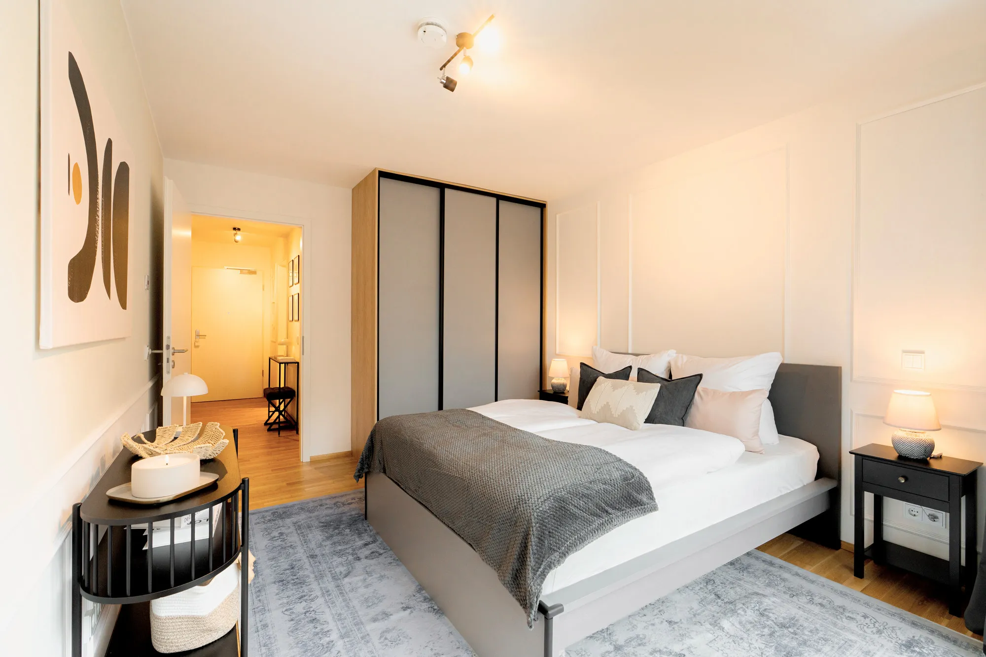 Schlafzimmer im Boutique-Apartment Marina Garden in Dresden