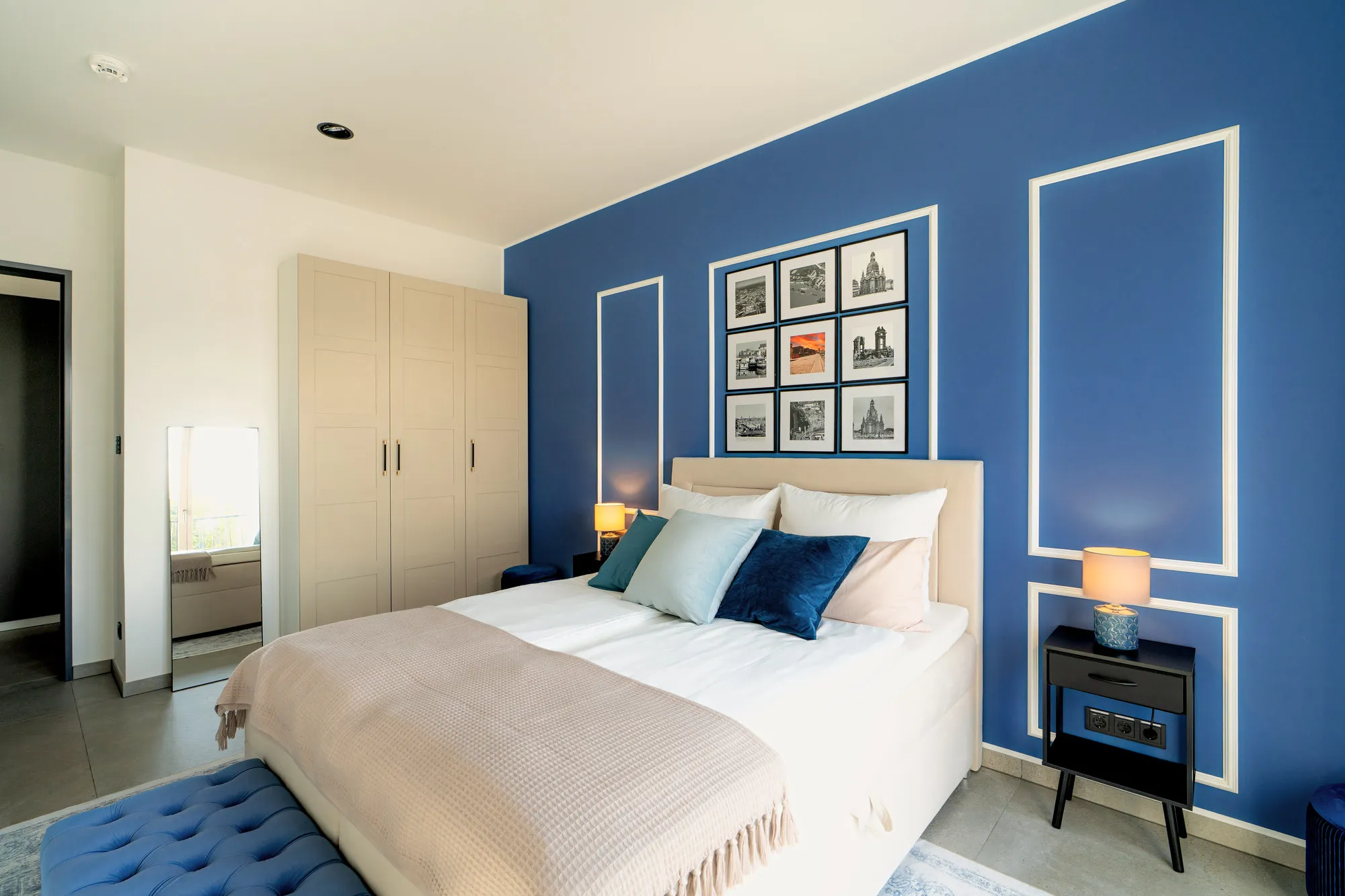 Schlafzimmer im Boutique-Apartment Promenadenquartier in Dresden