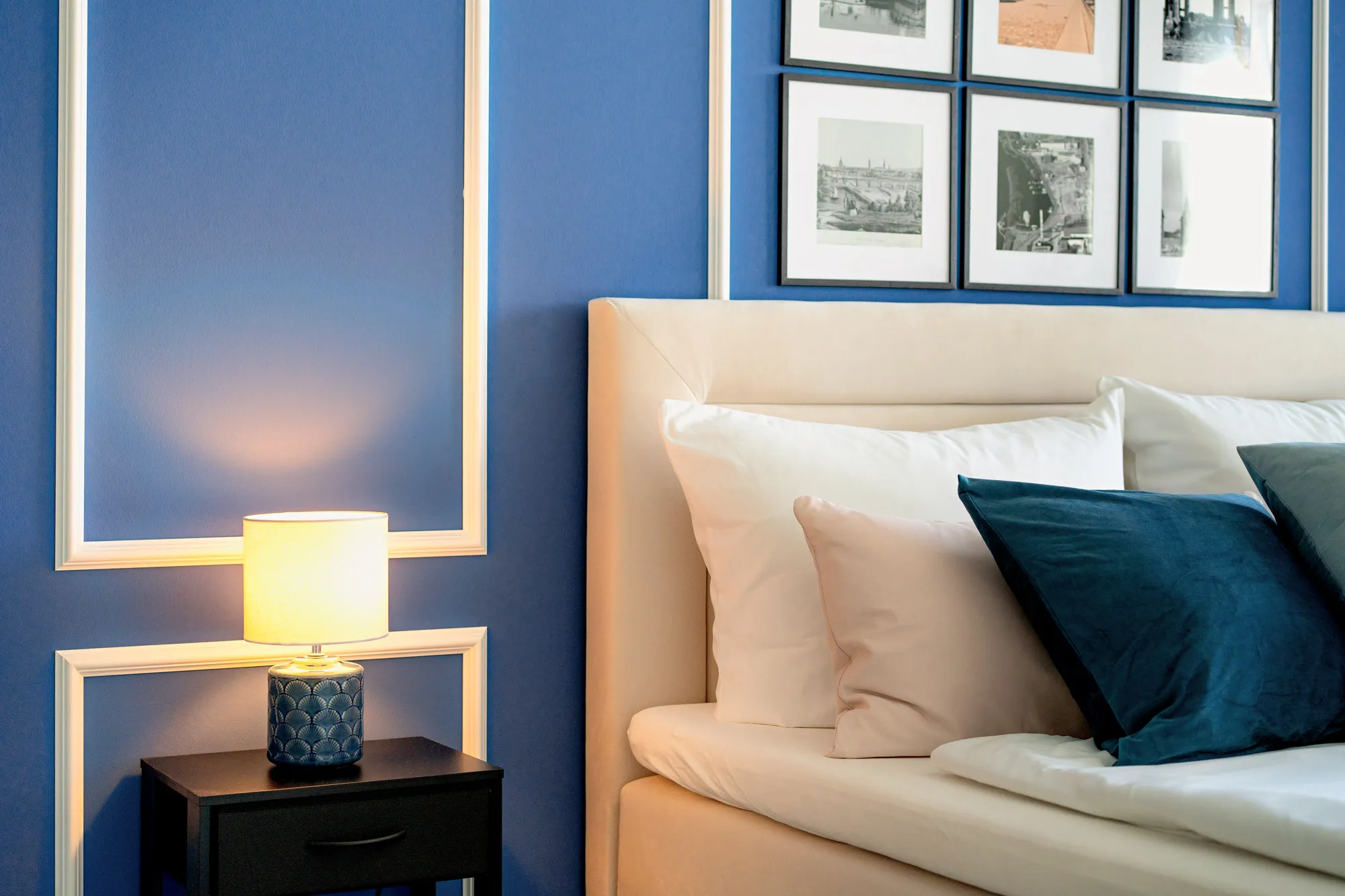 Schlafzimmer im Boutique-Apartment Promenadenquartier in Dresden