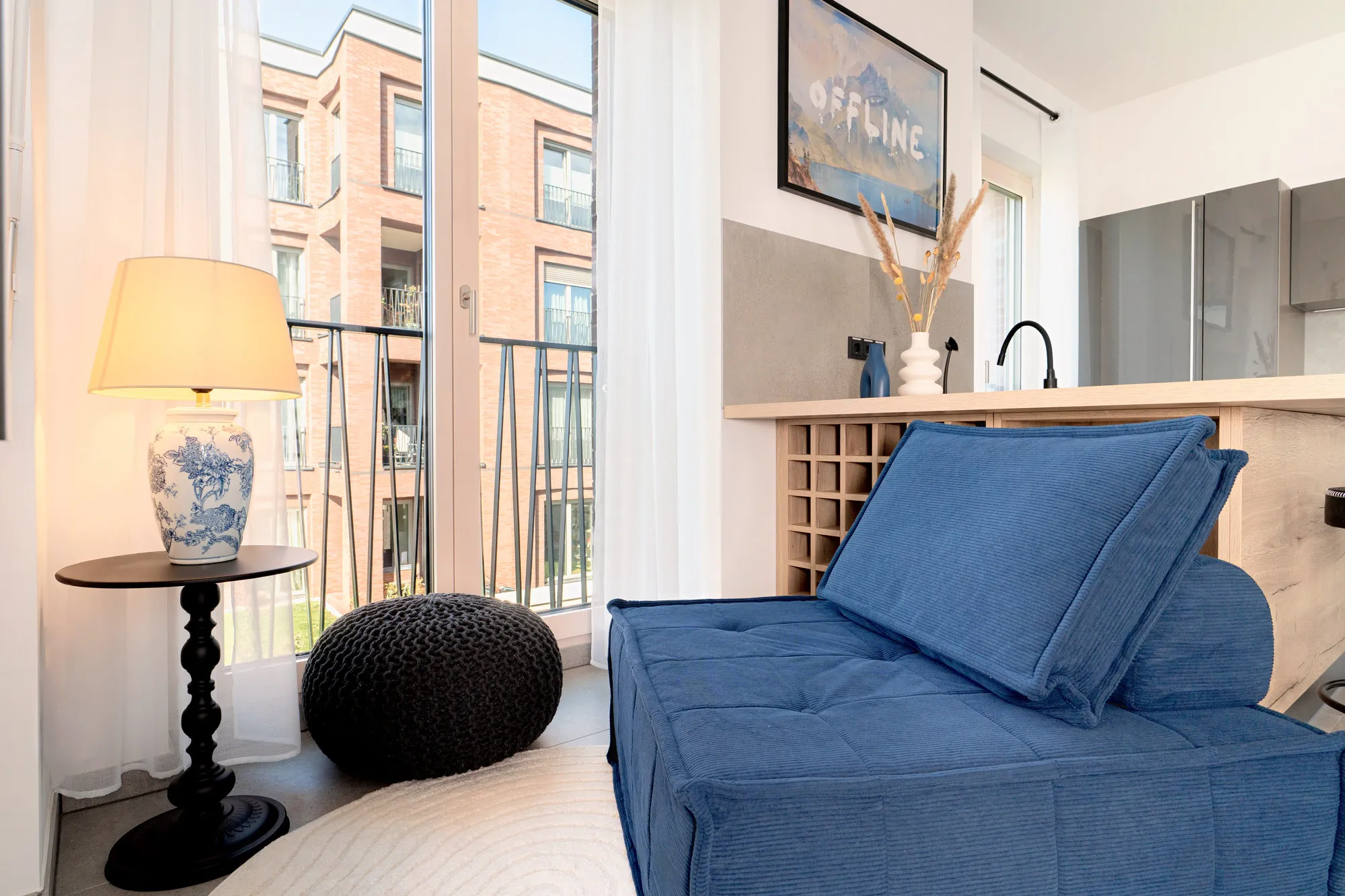 Wohnbereich im Boutique-Apartment Promenadenquartier in Dresden