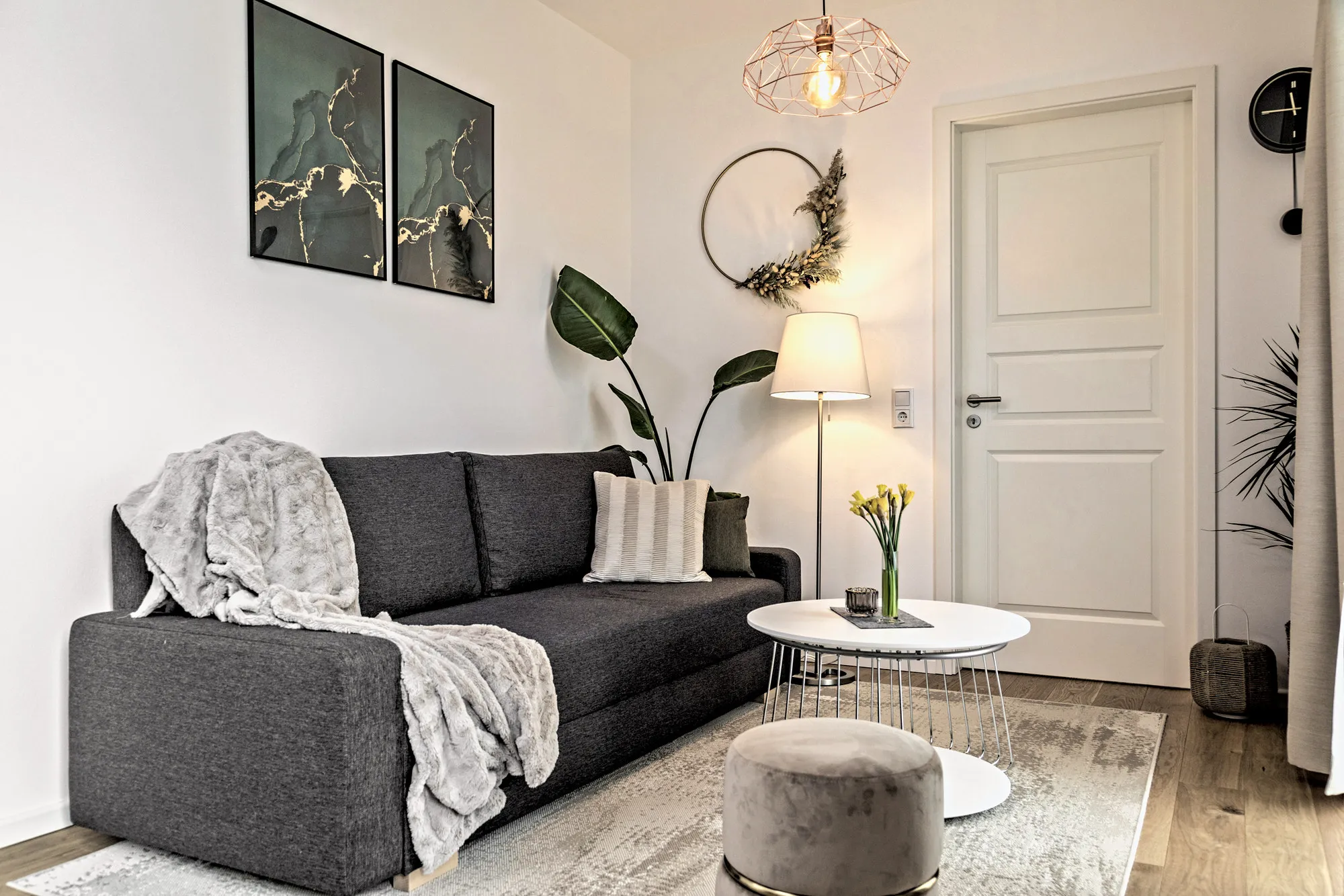 Wohnbereich im Boutique-Apartment Stadtquartier in Dresden